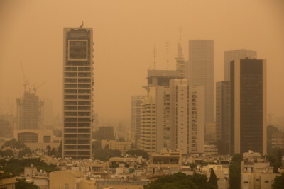 זיהום אוויר גבוה מאוד בכל אזורי הארץ