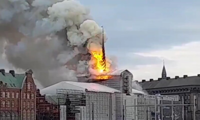 הבניין ההיסטורי בדנמרק עלה בלהבות | תיעוד