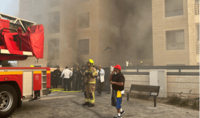 שריפה בבניין רב קומות בירושלים - לכודים חולצו
